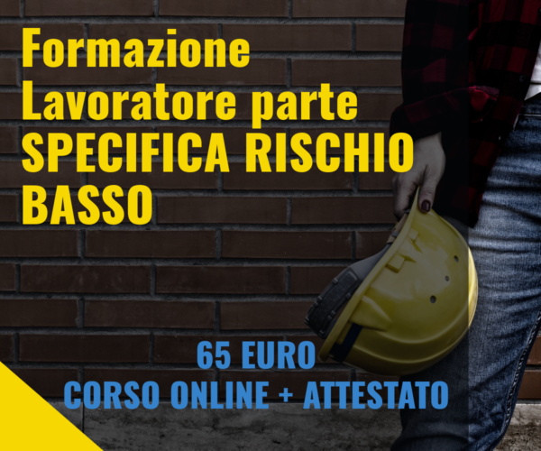 Formazione Lavoratore parte SPECIFICA RISCHIO basso